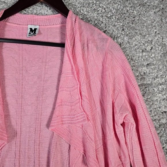 Missoni Women Pink Knit Cardigan Size 42 Handkerchief Hem Open Front Luxury - Picture 4 of 16